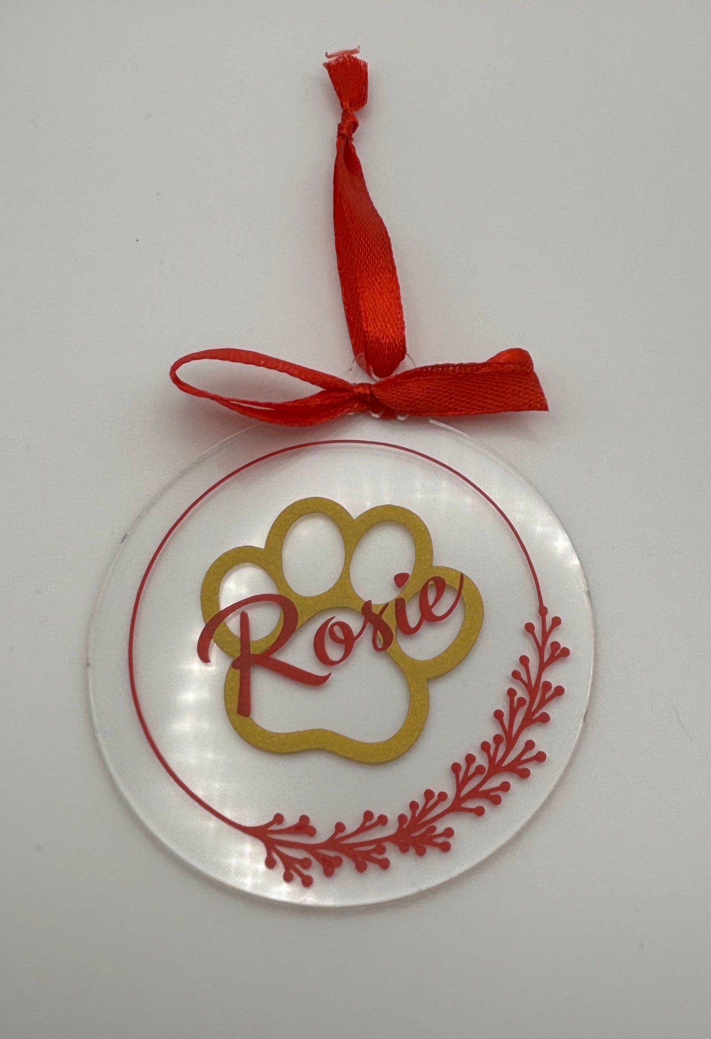 Personalised pet flat bauble