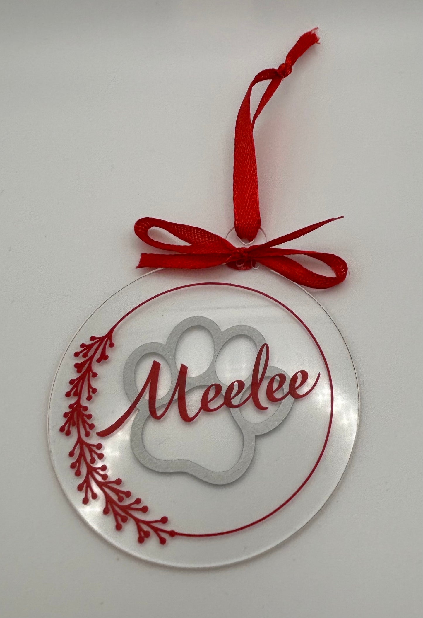 Personalised pet flat bauble