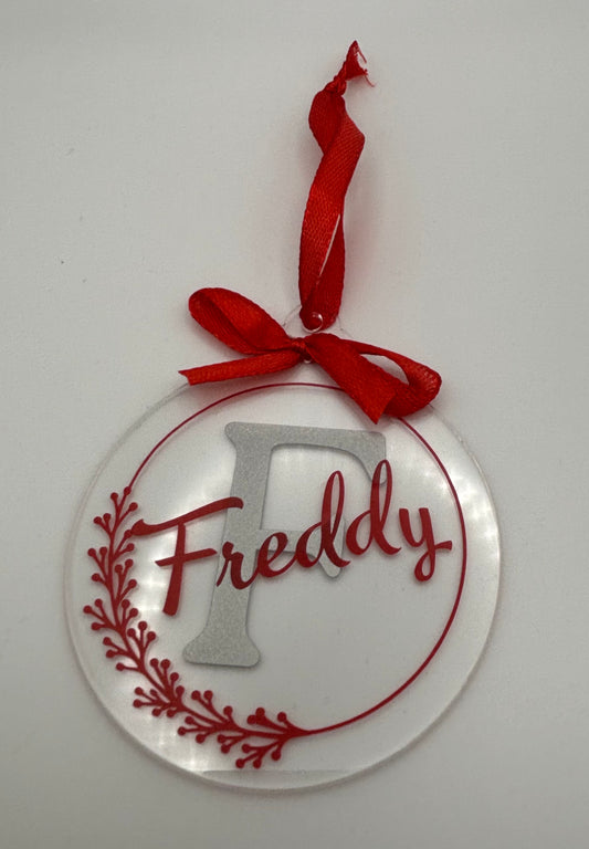 Personalised flat bauble